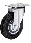 Серия 902 - поворотные колеса, черная резина, сталь